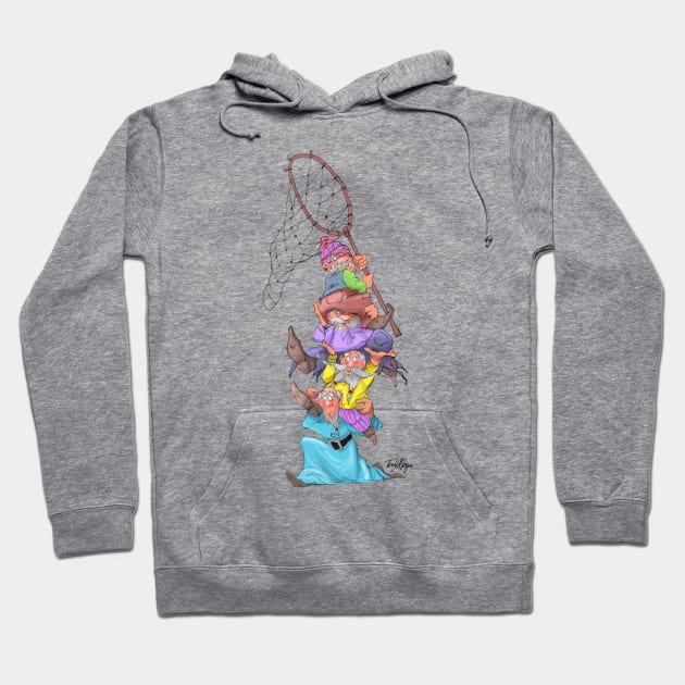 Stacked gnomes Hoodie by Tony Morgan